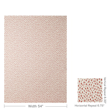 Special Order Brunschwig &amp; Fils Honfleur Woven - Berry Red Cream White Animal Skin Ikat Southwestern Small Scale MSRP USD236/y