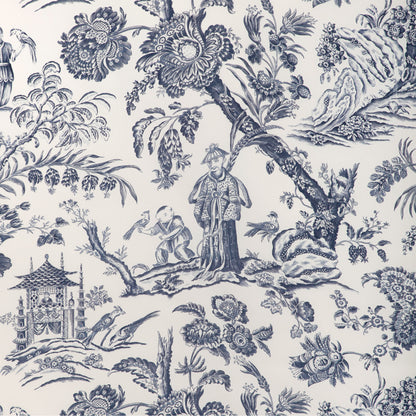 Brunschwig & Fils Marcel Print Cotton - Navy And White