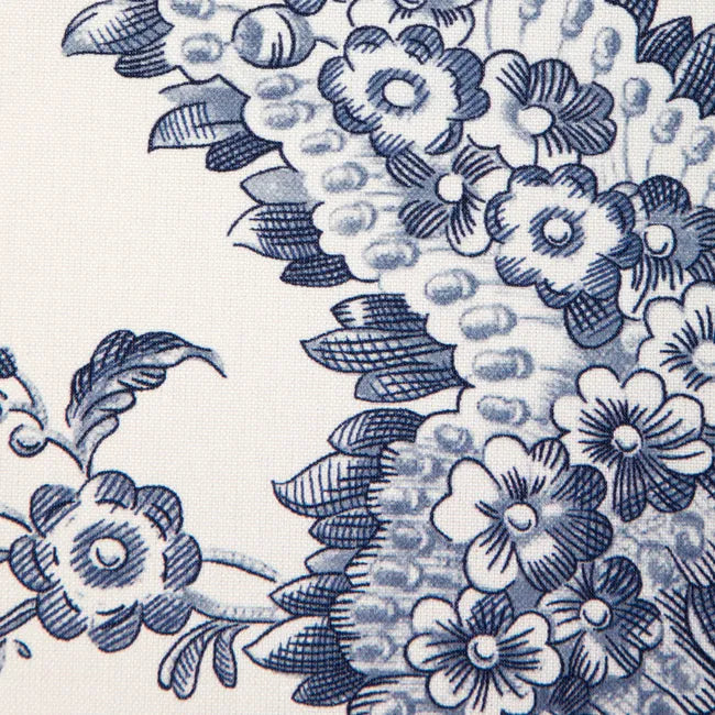 Brunschwig & Fils  Marcel Print Navy Cotton Blue and White MSRP USD242/y