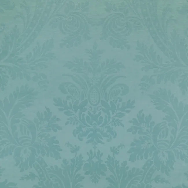 Brunschwig and Fils Arnaud Damask Vienne Silk - Aqua - Special Order