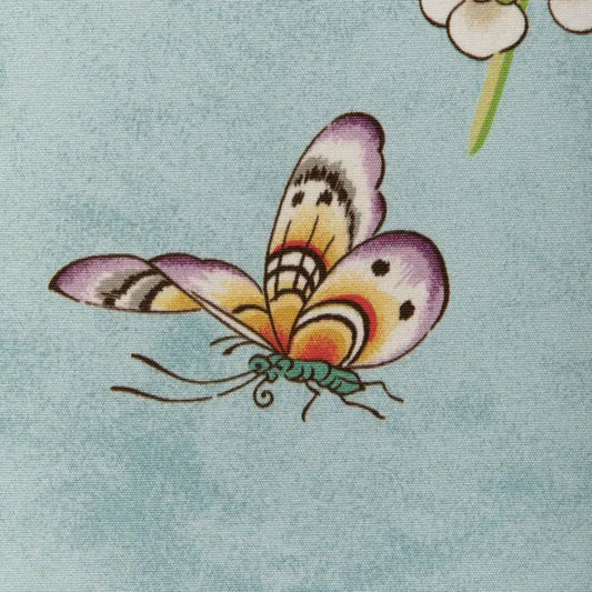 Special Order Brunschwig &amp; Fils Kanchou Print - Aqua Blue Cotton Bird Botanical Floral MSRP USD 336/y