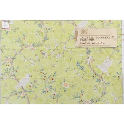 Special Order Brunschwig &amp; Fils Kanchou Print - Azure Blue White Cotton Bird Botanical Floral MSRP USD 336/y