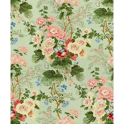 Lee Jofa Althea Print River B Green Pink Linen Floral Botanical MSRP USD420/y Special Order