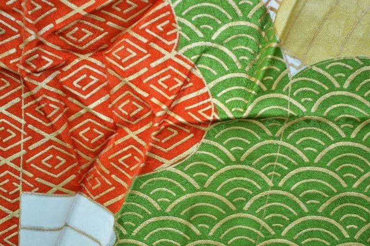 Stunning New Un-Finished Silk Wedding Furisode Embroidered Chrysanthemum