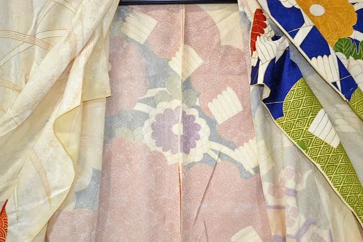 Stunning New Un-Finished Silk Wedding Furisode Embroidered Chrysanthemum