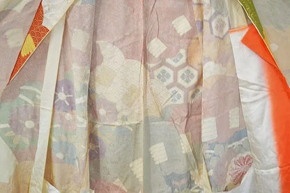 Stunning New Un-Finished Silk Wedding Furisode Embroidered Chrysanthemum