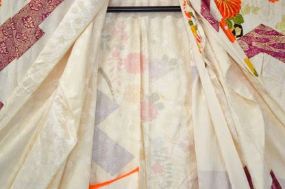 Stunning New Silk Wedding Furisode Wisteria Chrysanthemum UNFINISHED