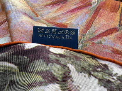 Art Scarf French Country Rose Patio Southern Mediterranean Mansion Seaside High End Silk Twill 41 Inches
