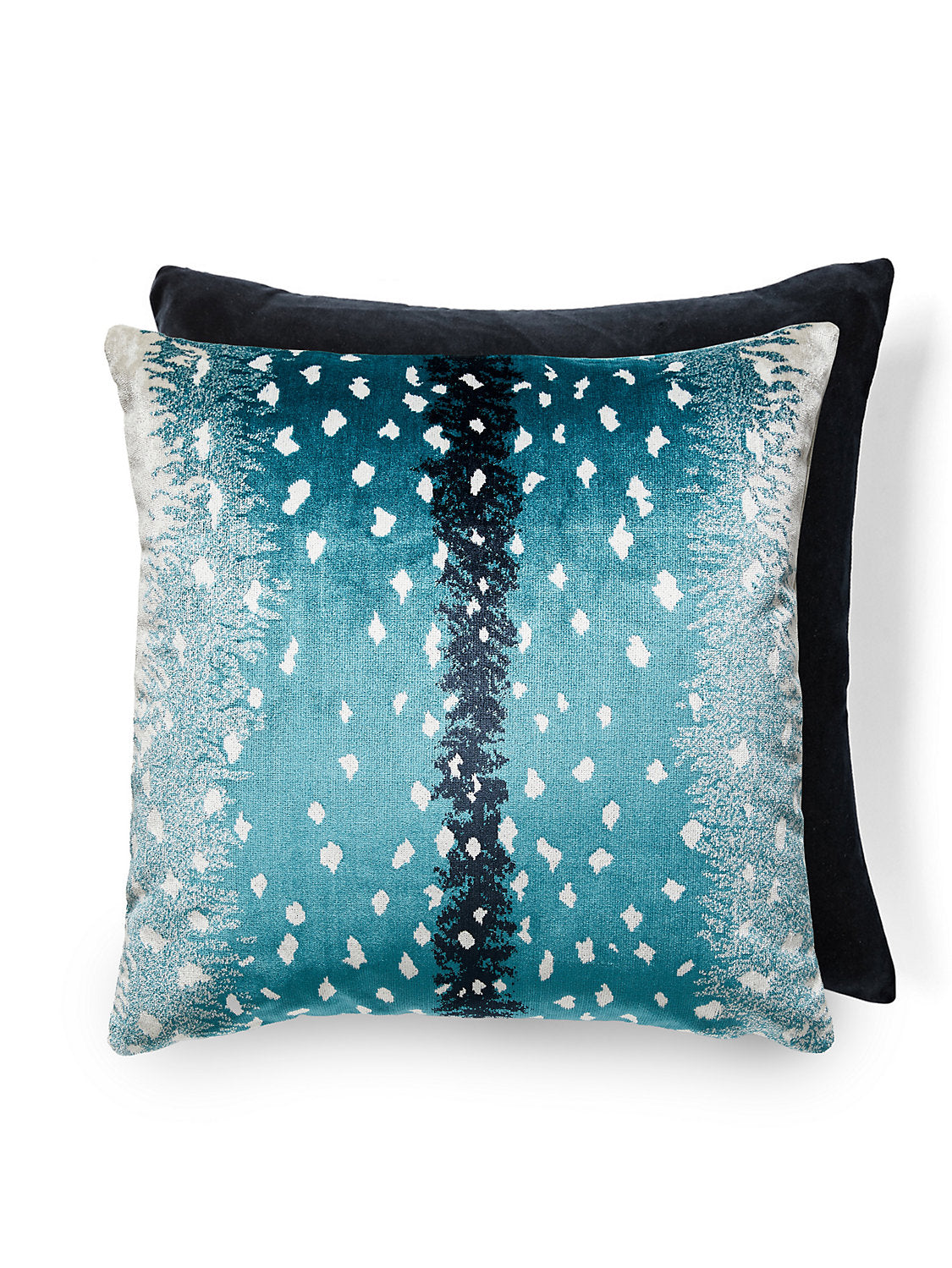 Scalamandre Antelope 22 X 22 - Peacock / Black Decorative Pillow