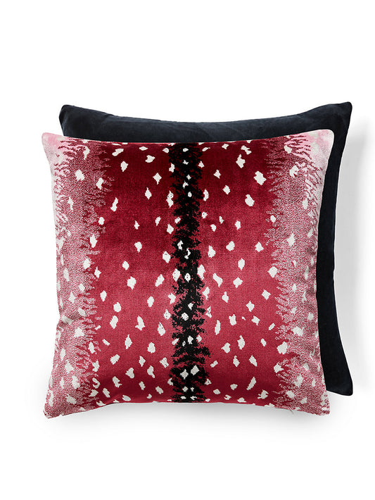 Scalamandre Antelope 22 X 22 - Raspberry / Black Decorative Pillow