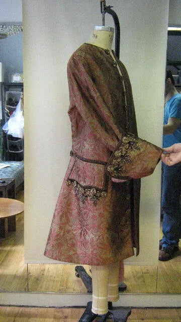 by yard 100% Silk Jacquard Palm Japanese Maple Leaf Foliage Magic  Leaf "thyme" Brown Gold Red