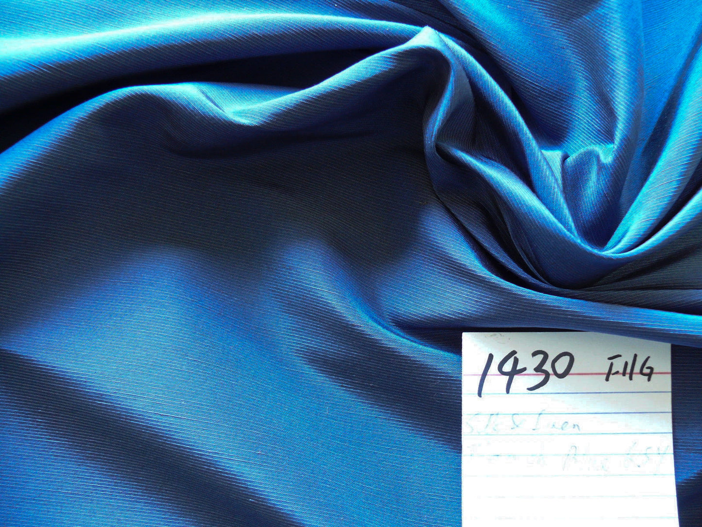 HIGH END Silk Linen Upholstery Fabric American Silk Mills Adare Flemish BLUE -By the yard