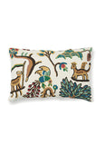 Scalamandre Fables - Crewel 14 X 22 - Blue / Multi Decorative Pillow