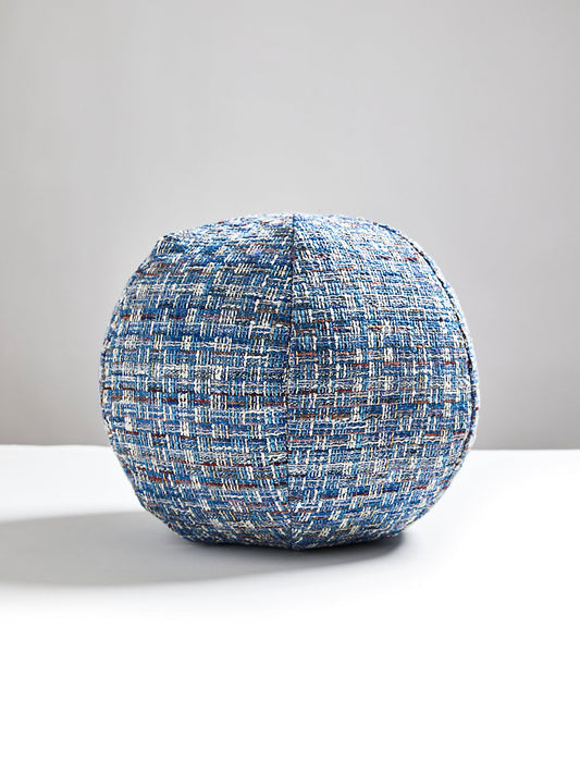 Old World Weavers Faye 12 DIA - Blue Wood Decorative Pillow