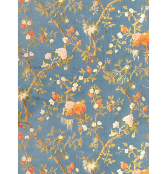 Special Order Scalamandre Colony Renaissance Melograno Blu Di Prussia Silk Lampas