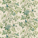 Special Order G P &amp; j Baker Hydrangea Bird - Green Chifu Linen Bird Floral Botanical Fauna MSRP USD 246/y