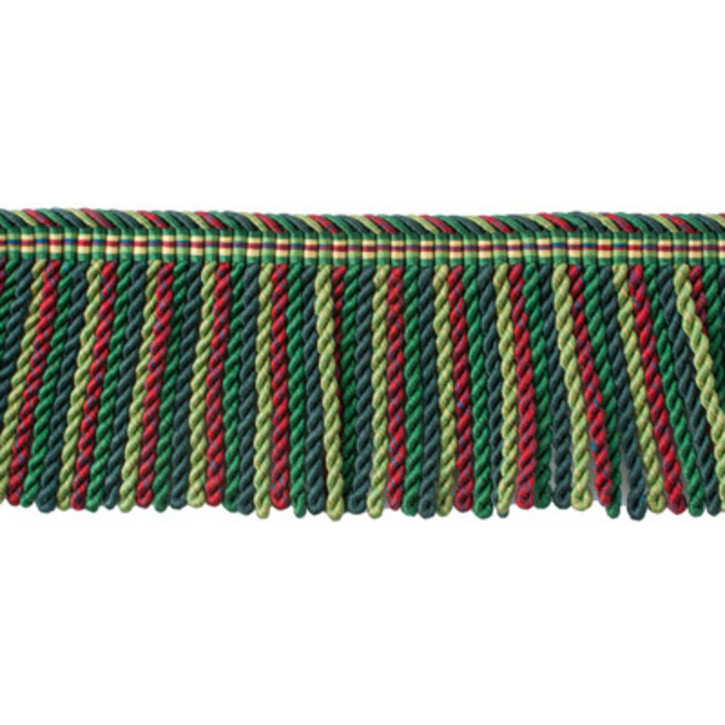 Special Order Brunschwig &amp; Fils Reve De Papillon 2 3/4 In Long Fring - Emerald Green Red Silk Cotton MSRP USD254/y