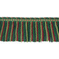 Special Order Brunschwig &amp; Fils Reve De Papillon 2 3/4 In Long Fring - Emerald Green Red Silk Cotton MSRP USD254/y