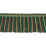 Special Order Brunschwig &amp; Fils Reve De Papillon 2 3/4 In Long Fring - Emerald Green Red Silk Cotton MSRP USD254/y