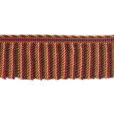 Special Order Brunschwig &amp; Fils Reve De Papillon 2 3/4 In Long Fring - Copper Brown Green Red Silk Cotton MSRP USD254/y