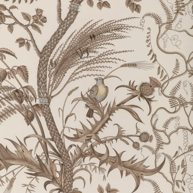 Brunschwig &  Fils Bird and Thistle Print - Beige - Special Order -  MSRP USD 348y