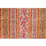 Brunschwig and Fils Savonnerie Velvet Prussian Garnet Stripe Ethnic Fabric - Orange - Special Order
