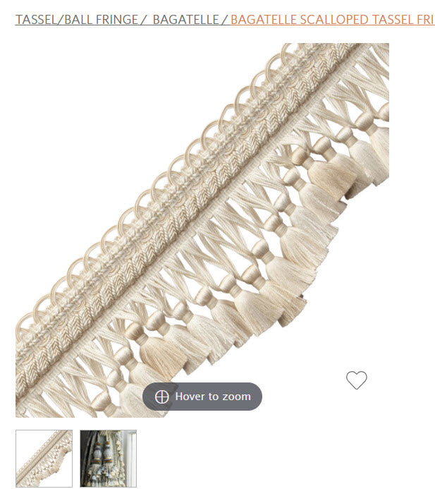 Samuel and Sons BAGATELLE SCALLOPED TASSEL FRINGE ITEM: TF-60851-01 | COLOR: 01 GARDENIAe Special Order