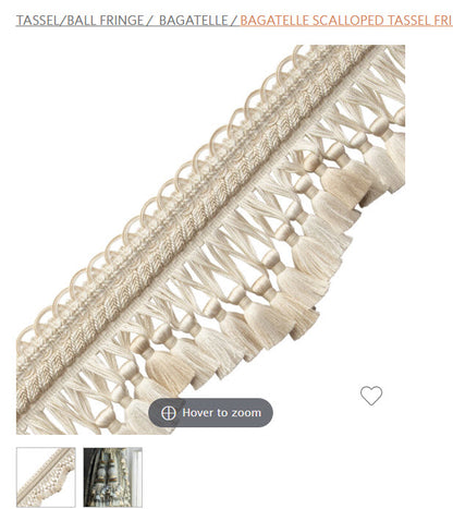 Samuel and Sons BAGATELLE SCALLOPED TASSEL FRINGE ITEM: TF-60851-01 | COLOR: 01 GARDENIAe Special Order