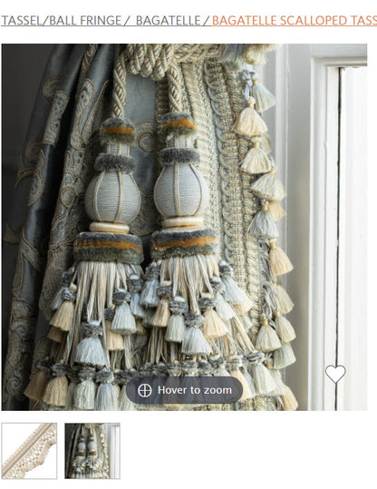 Samuel and Sons BAGATELLE SCALLOPED TASSEL FRINGE ITEM: TF-60851-01 | COLOR: 01 GARDENIAe Special Order