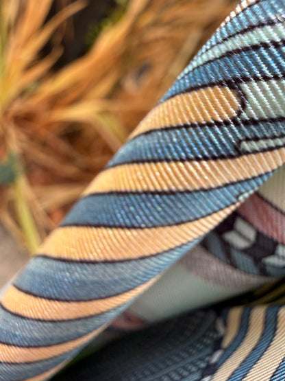Art Scarf Feather Crest Horse Tribe Equestrian Mint Green High End Silk Twill Scarf Double Sided