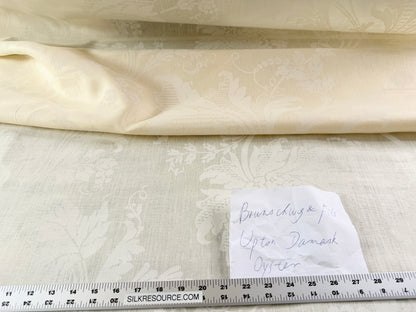 by yard Brunschwig & Fils Upton Damask Linen Print Oyster White on White Heavy
