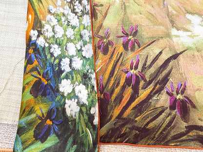 Art Scarf French Country Rose Patio Southern Mediterranean Mansion Seaside High End Silk Twill 41 Inches