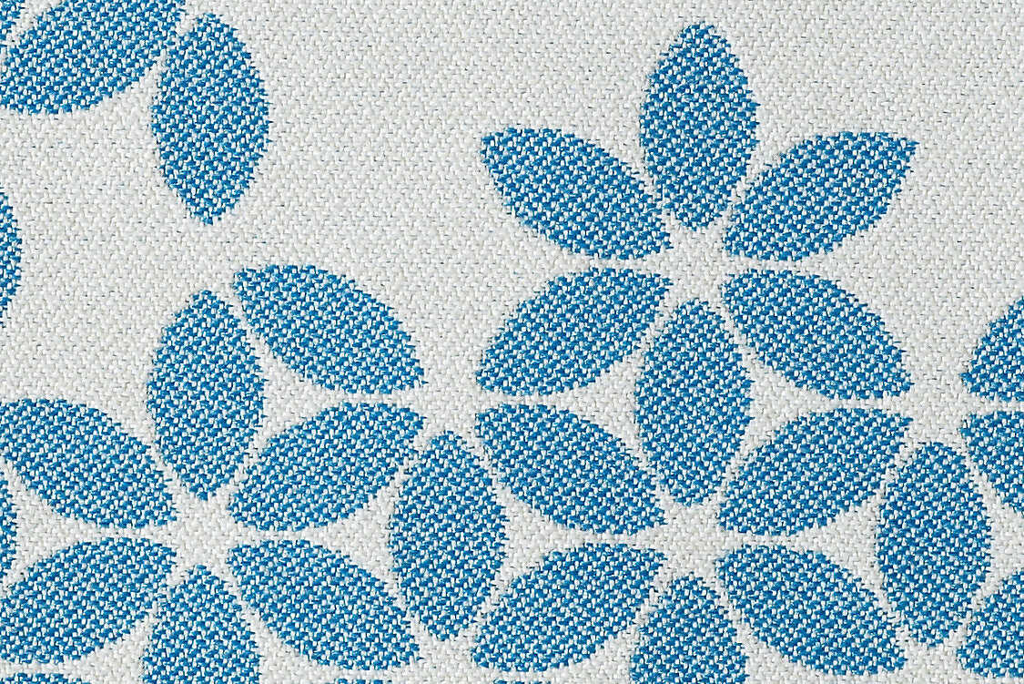 Special Order Scalamandre Sonnen Pause Caribbean Blue White Reversible Ivory Floral Geometric MSRP USD284/y