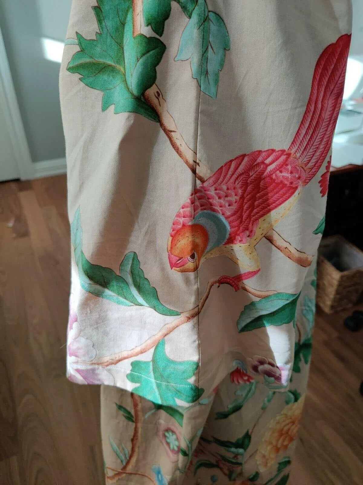 Clarence House Les Oiseaux Enchantes Bird Ratti Silk Italian Peach Pink MSRP USD 642/Y