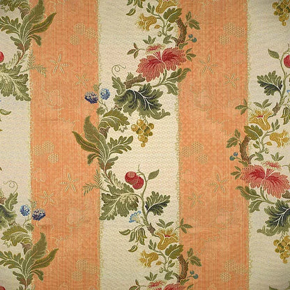 Scalamandre Colony Villa Lante Stripe Multi on Salmon Orange Renaissance Classic MSRP USD 578/y