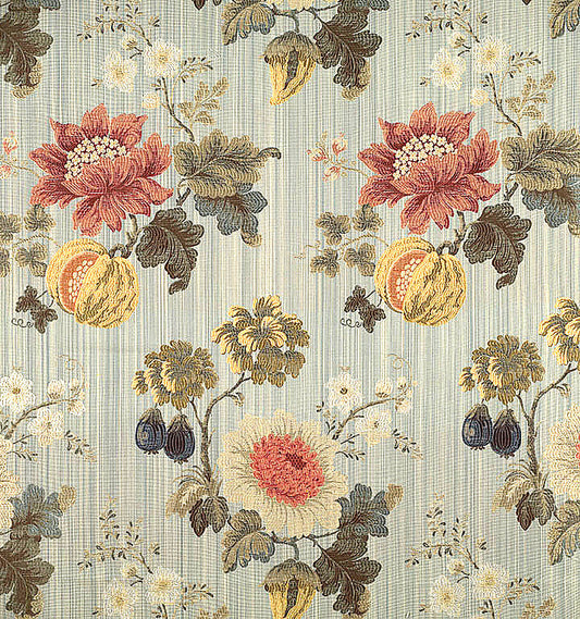 Special Order Scalamandre Colony Perrault Ciel  Blue Pink Green Floral Pomegranate Cotton Silk MSRP USD710/y