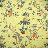 Scalamandre La Perouse Celadon Jacobean Floral Cotton Fabric - Green Blue - Special Order