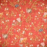 Scalamandre Colony Melograno Multi on Cinnabar Floral Silk Lampas Fabric - Red - Special Order