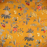 Scalamandre La Perouse Mordore Jacobean Floral Cotton Fabric - Yellow - Special Order