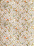 Scalamandre Colony Melograno Perla Silk Lampas Floral Fabric - Light Blue - Special Order