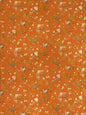 Scalamandre Colony Melograno Arancio Silk Lampas Floral Fabric - Orange - Special Order