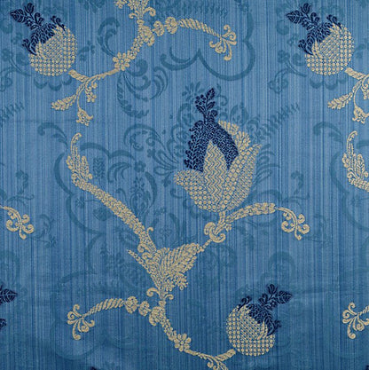 Special Order Scalamandre Colony Fabric Vivaldi Navy &amp; Linen on Blue Botanical Foliage MSRP USD640/y