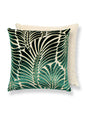 Scalamandre Plumes 22 X 22 - Viridian / Beige Decorative Pillow