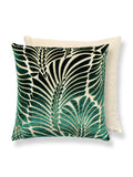 Scalamandre Plumes 22 X 22 - Viridian / Beige Decorative Pillow