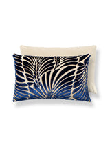 Old World Weavers Plumes 14 X 22 - Sapphire / Beige Decorative Pillow