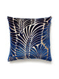 Old World Weavers Plumes Silk Velvet 22 X 22 - Sapphire Decorative Pillow