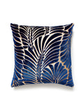 Old World Weavers Plumes Silk Velvet 22 X 22 - Sapphire Decorative Pillow