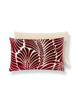 Old World Weavers Plumes 14 X 22 - Cerise / Beige Decorative Pillow