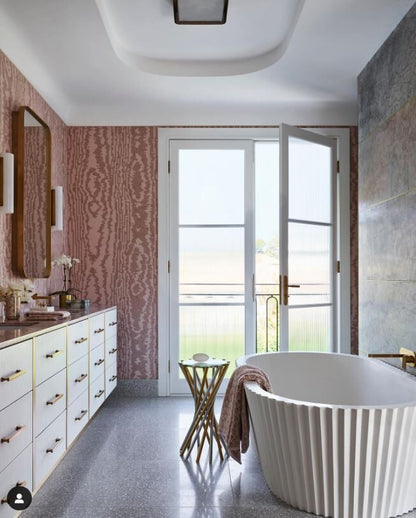 Bty Scalamandre Watermark Moire in Peony Pale Pink Brilliant Sophistication MSRP USD 199/Y