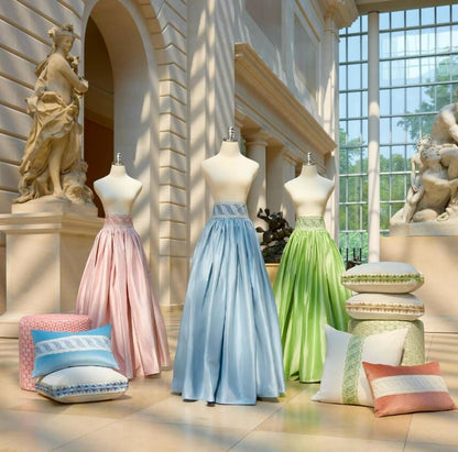 Scalamandre Pillow Case MET Paisley Embroidery  Square Silk Velvet Pink Plain Solid 22x22 inches MSRP USD 678+/y